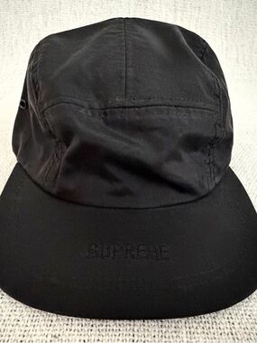 Supreme Black Nylon 5-Panel Hat Embroidered Logo
